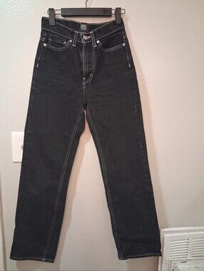 BDG Men’s Black Straight Jeans with Contrast Stitching